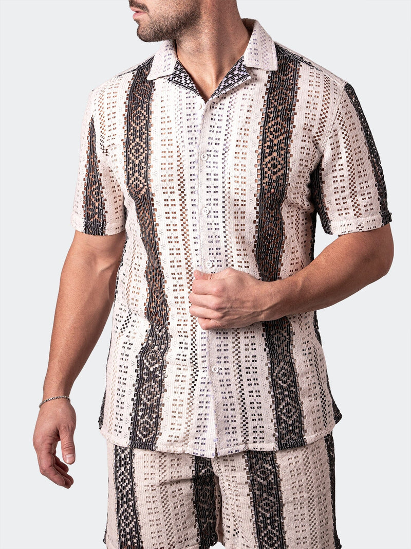 Shirt SS StripesCream White