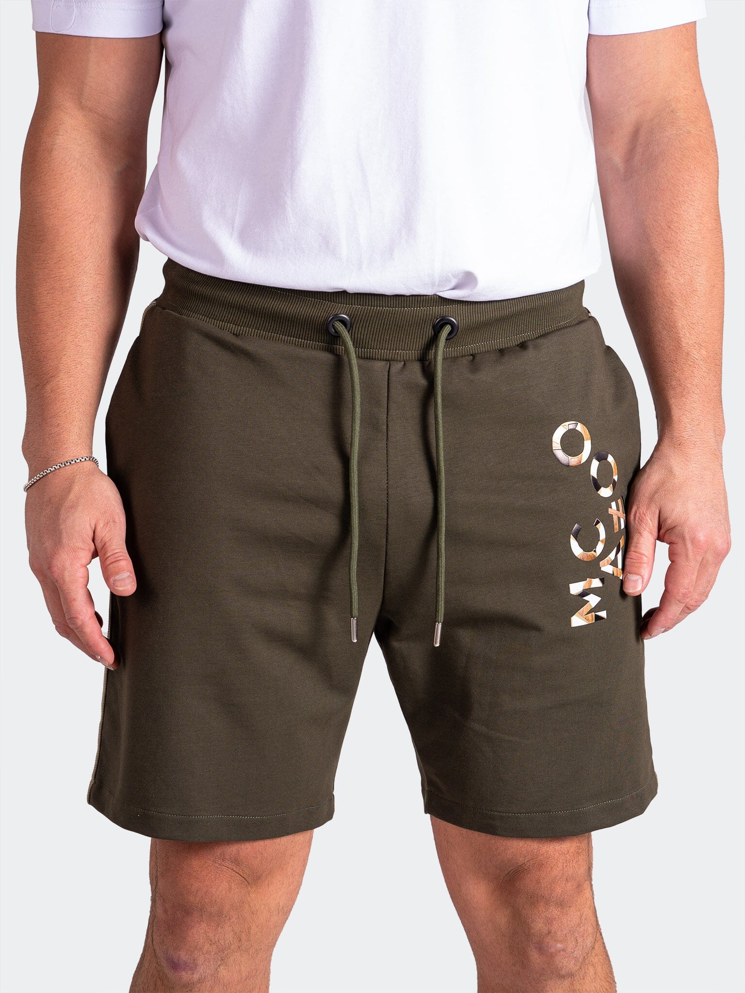 Resistance Embroidered Green Shorts