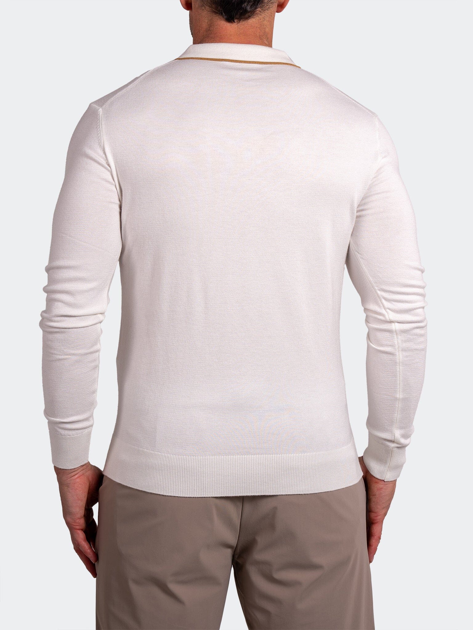 Cream Knit Polo Sweater