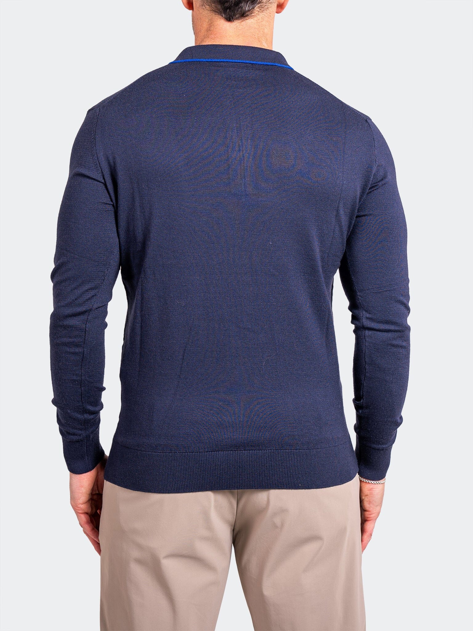 Navy Quarter-Zip Knit Sweater