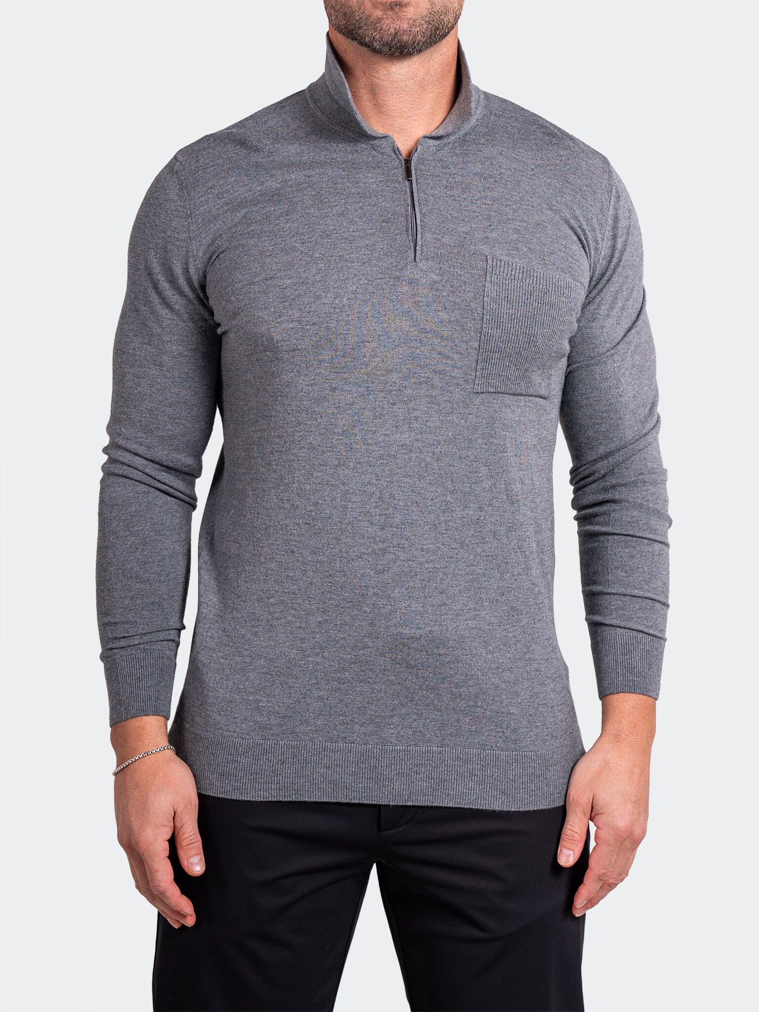 Knitted Passion Grey Zip Sweater