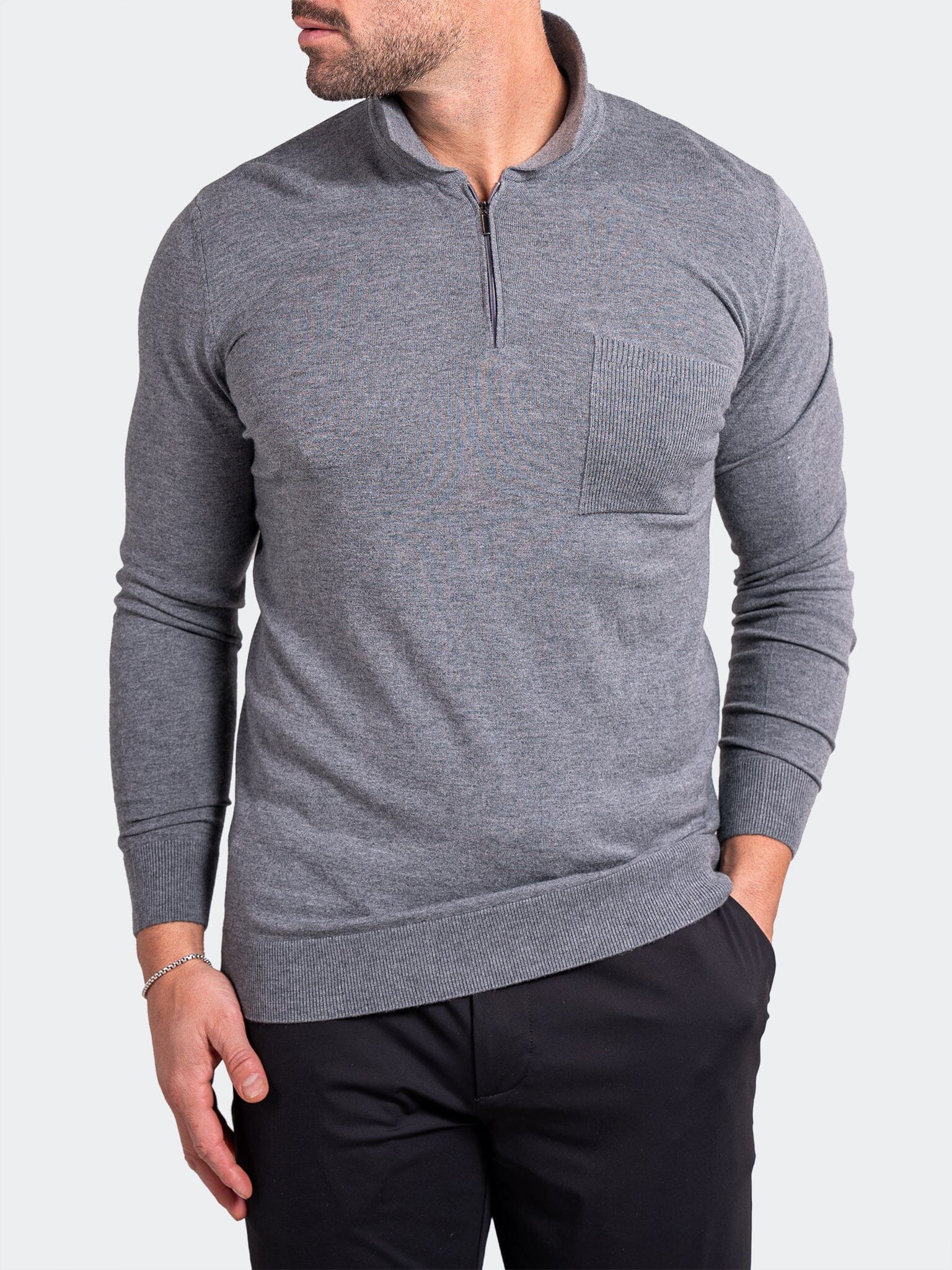 Knitted Passion Grey Zip Sweater