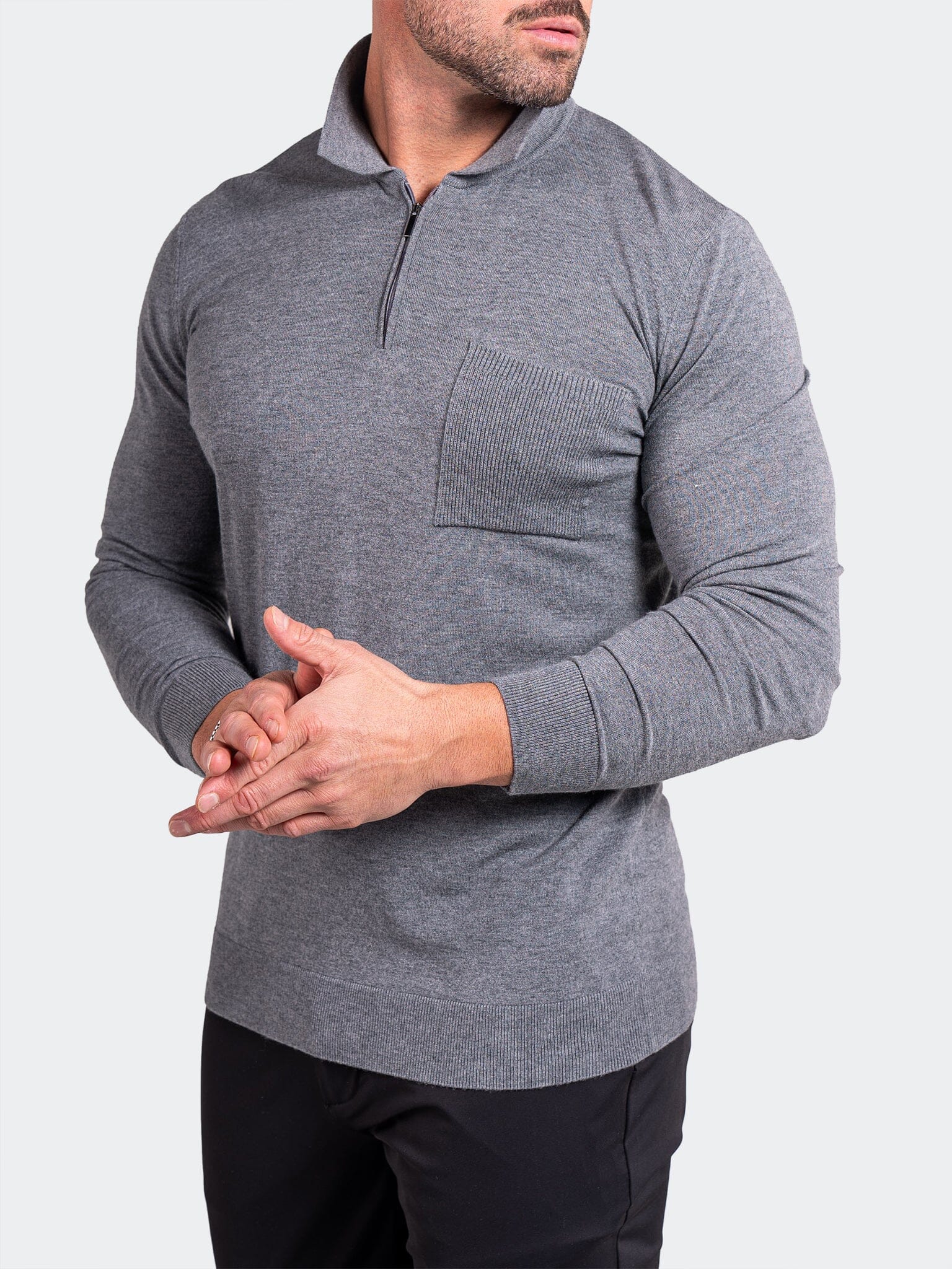 Knitted Passion Grey Zip Sweater