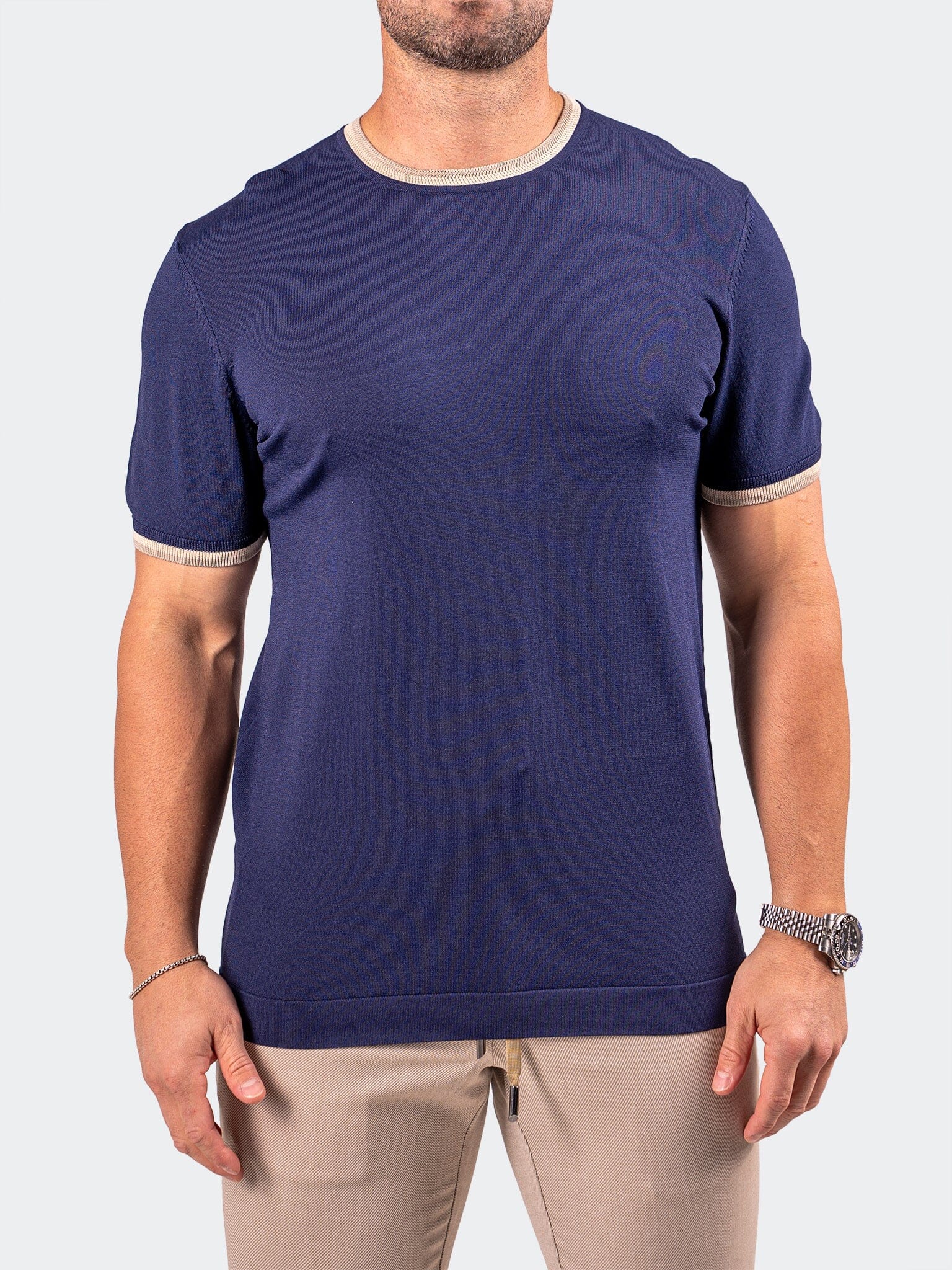 Berry Navy Short Sleeve Sweater