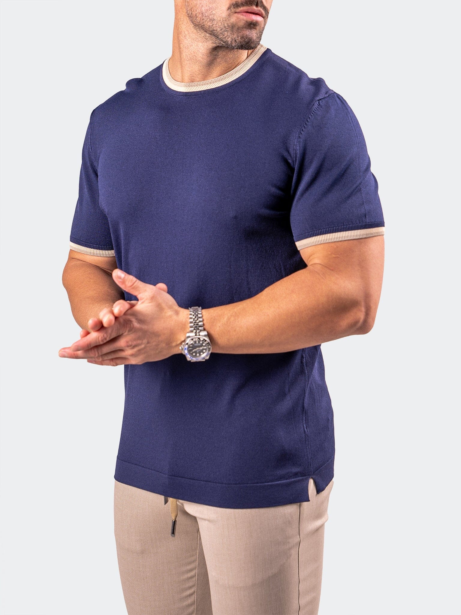 Berry Navy Short Sleeve Sweater