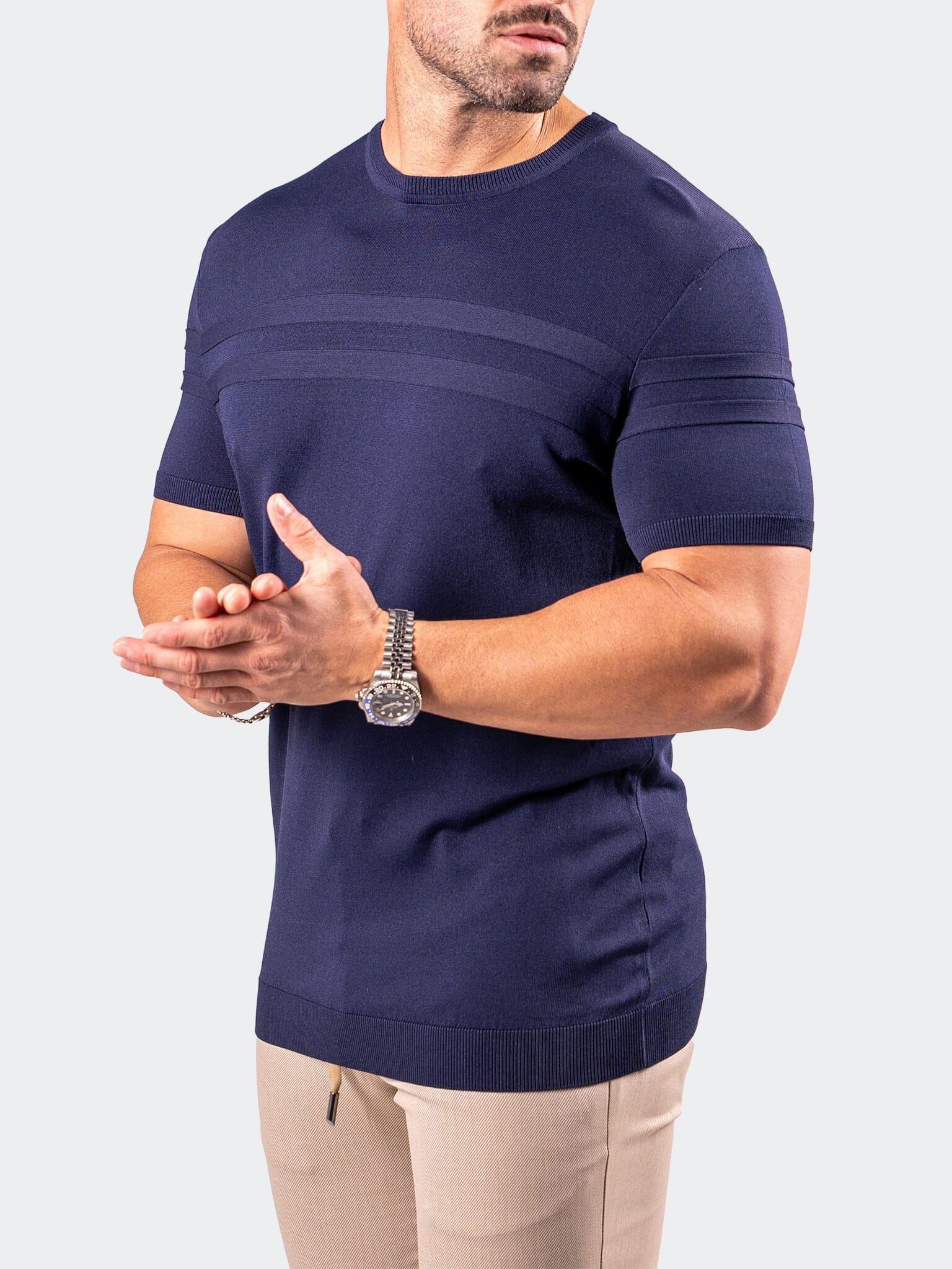 Denim Blue Short Sleeve Sweater