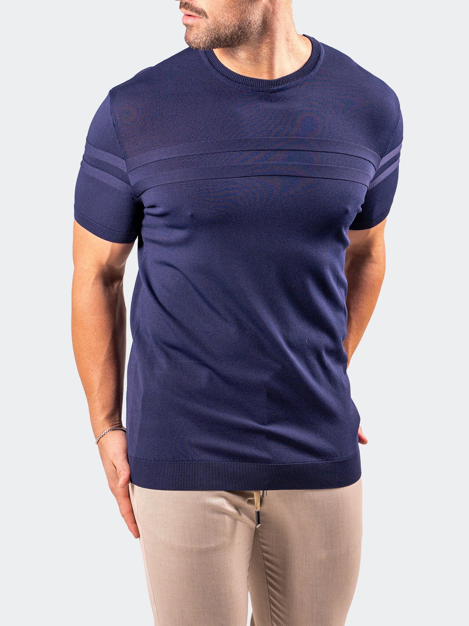 Denim Blue Short Sleeve Sweater