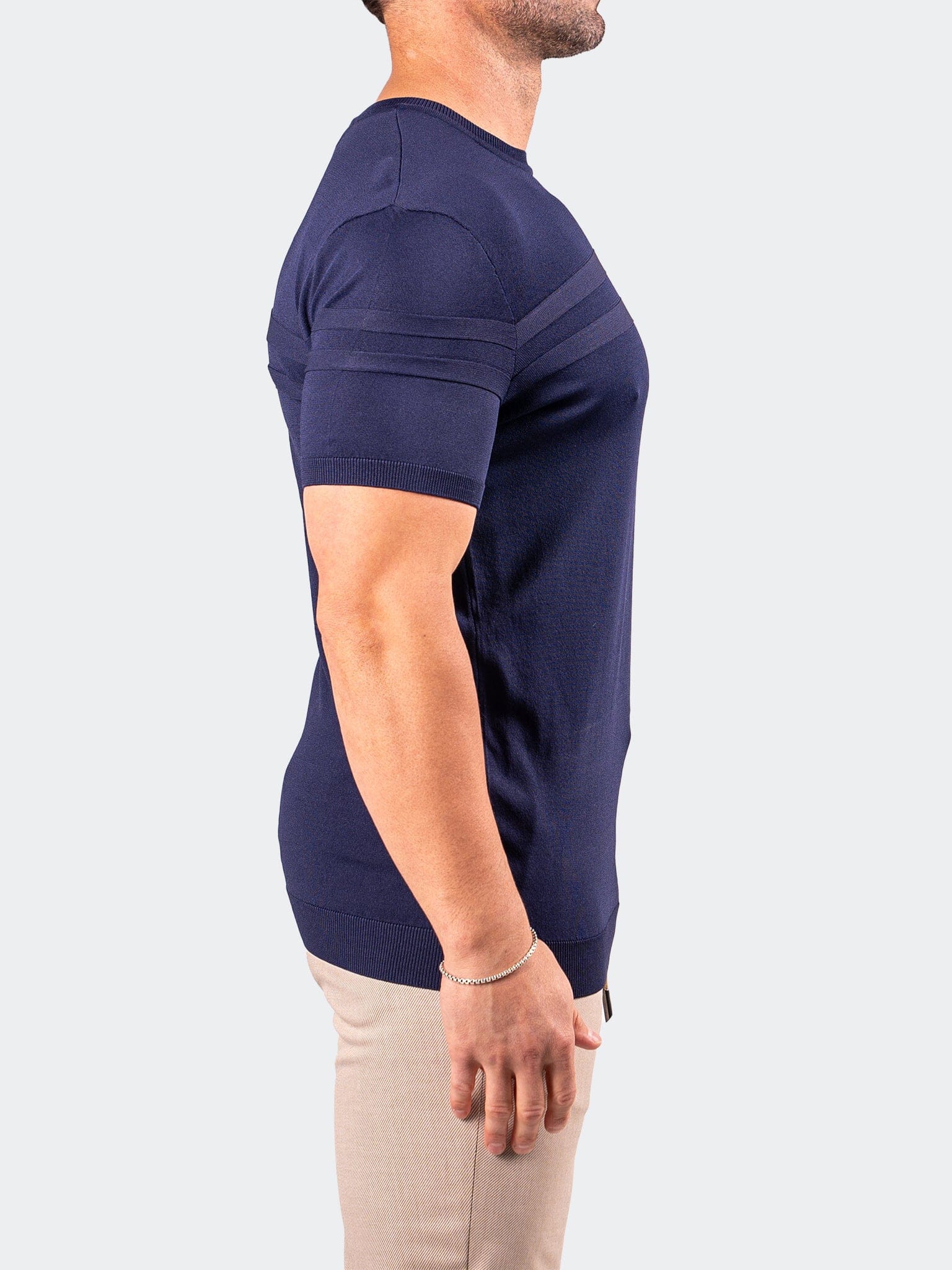 Denim Blue Short Sleeve Sweater
