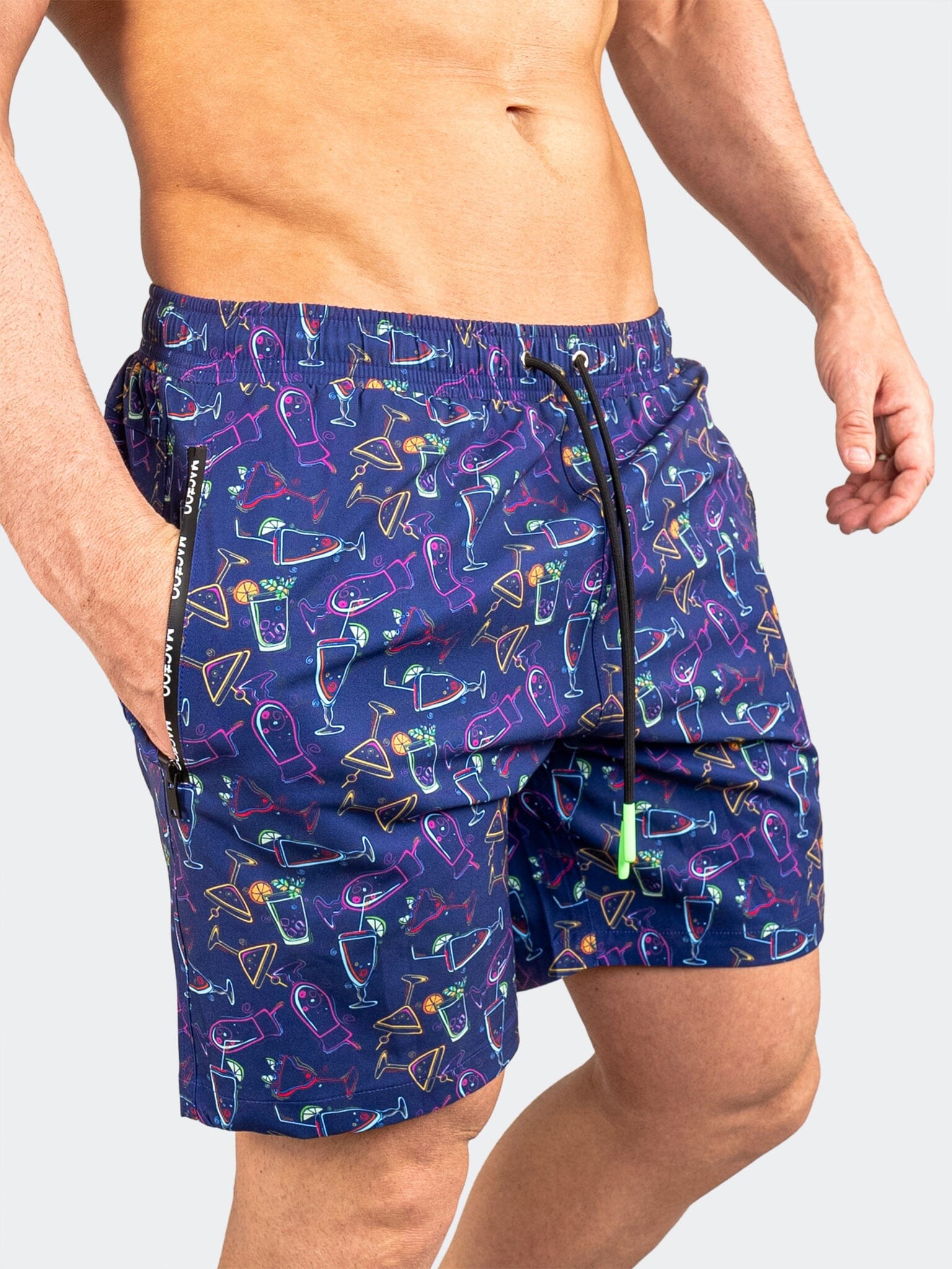 Lion Cocktail Blue Swim Shorts