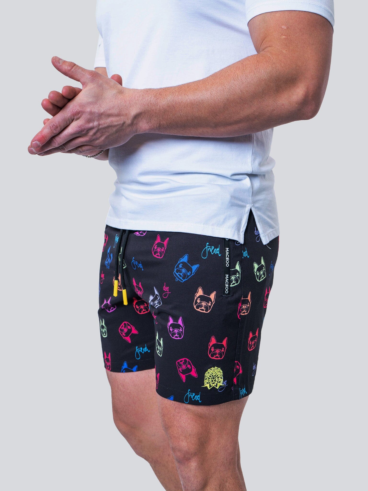 Lion Dog Black Swim Shorts