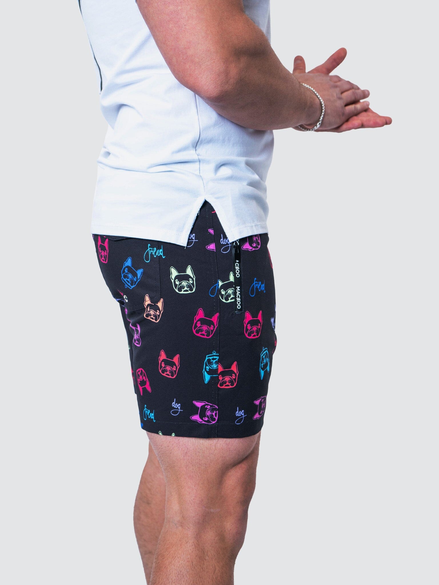 Lion Dog Black Swim Shorts