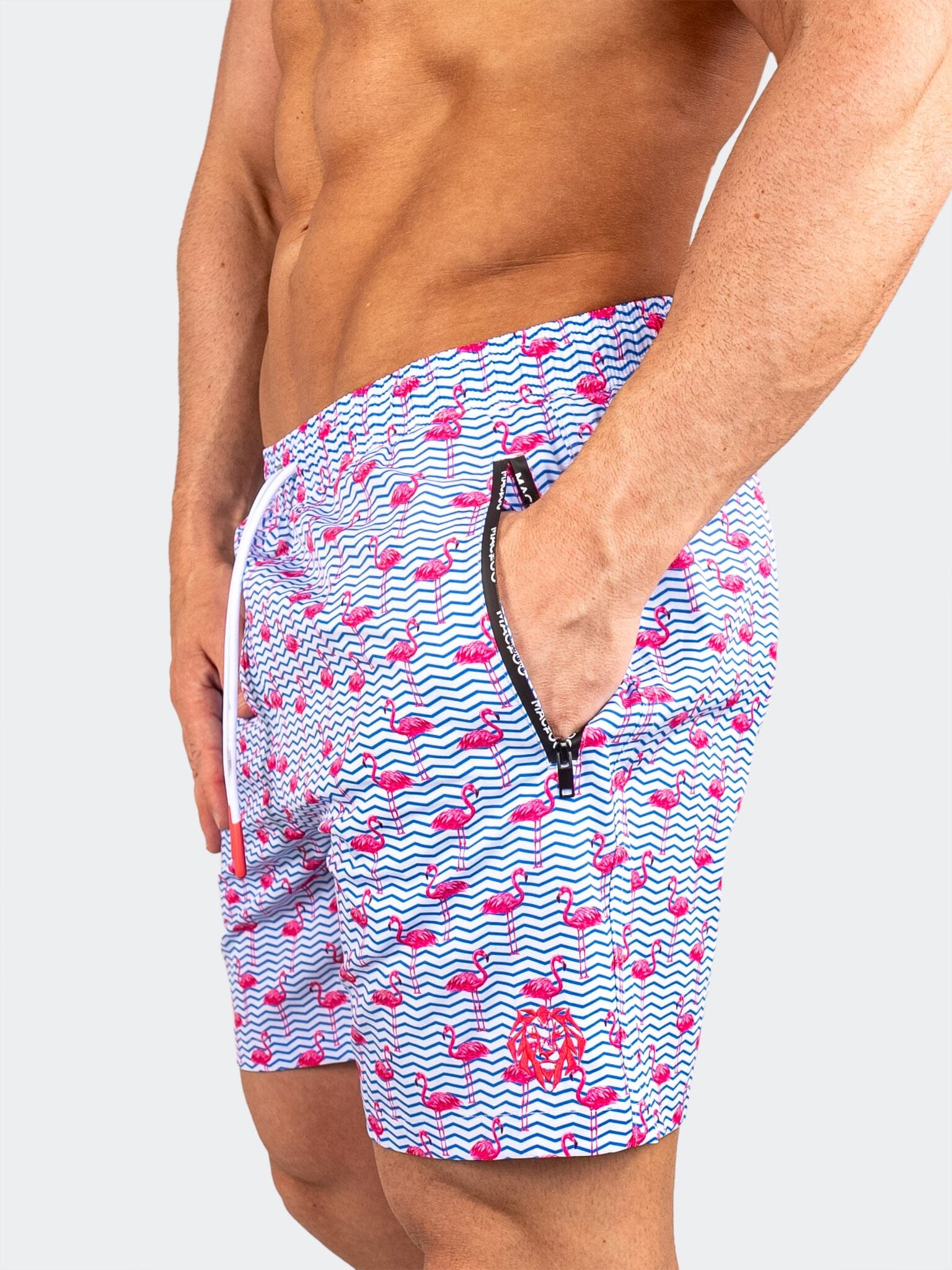 Lion Flamingo Blue Swim Shorts