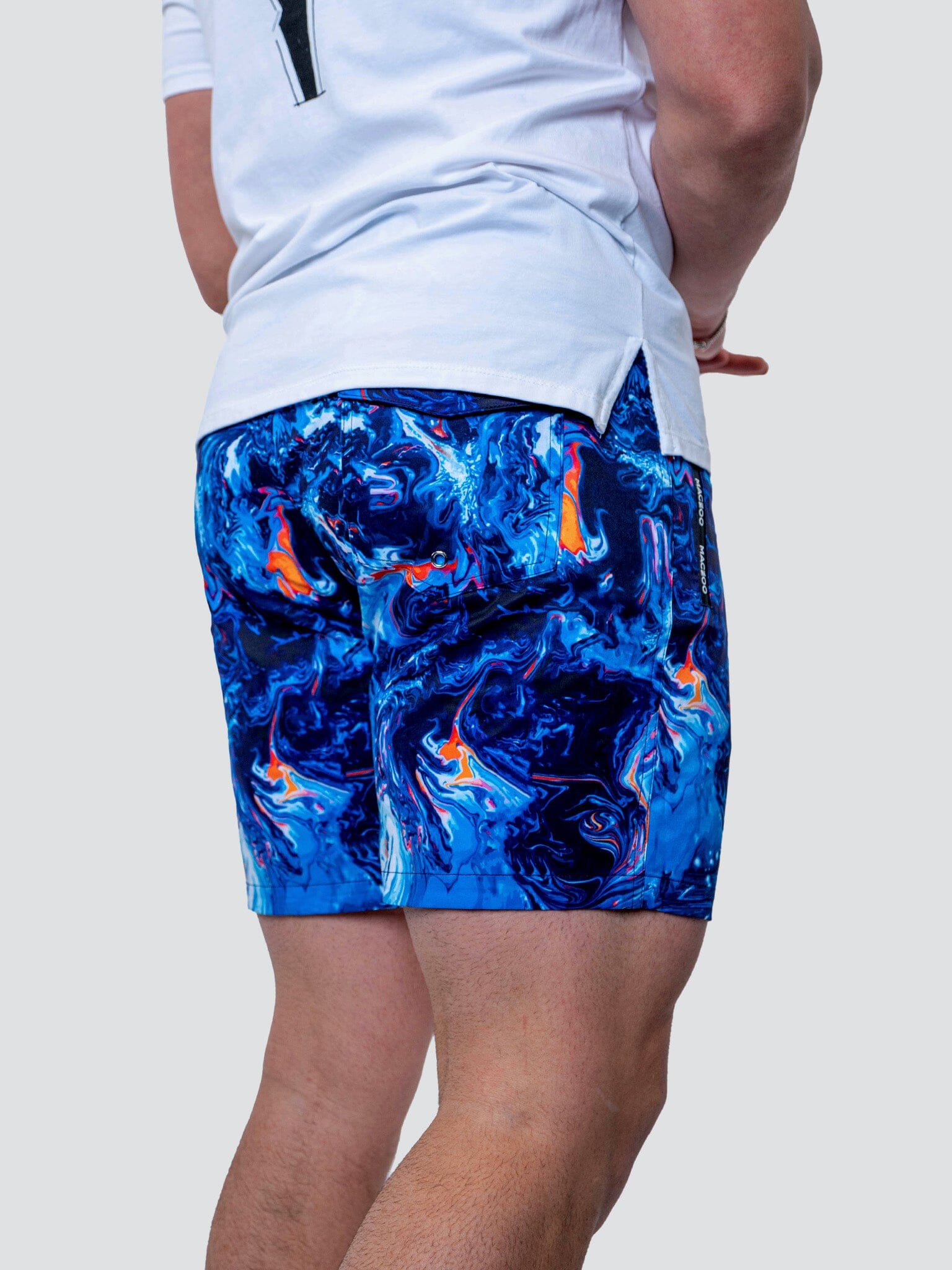 Lion Marbled Blue Swim Shorts
