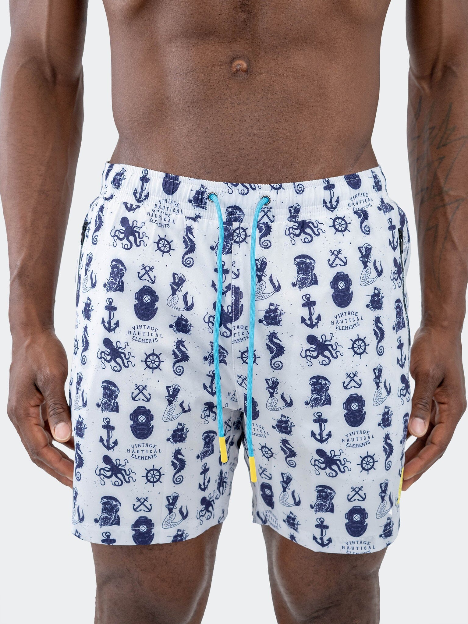 Lion Nautical White Swim Shorts