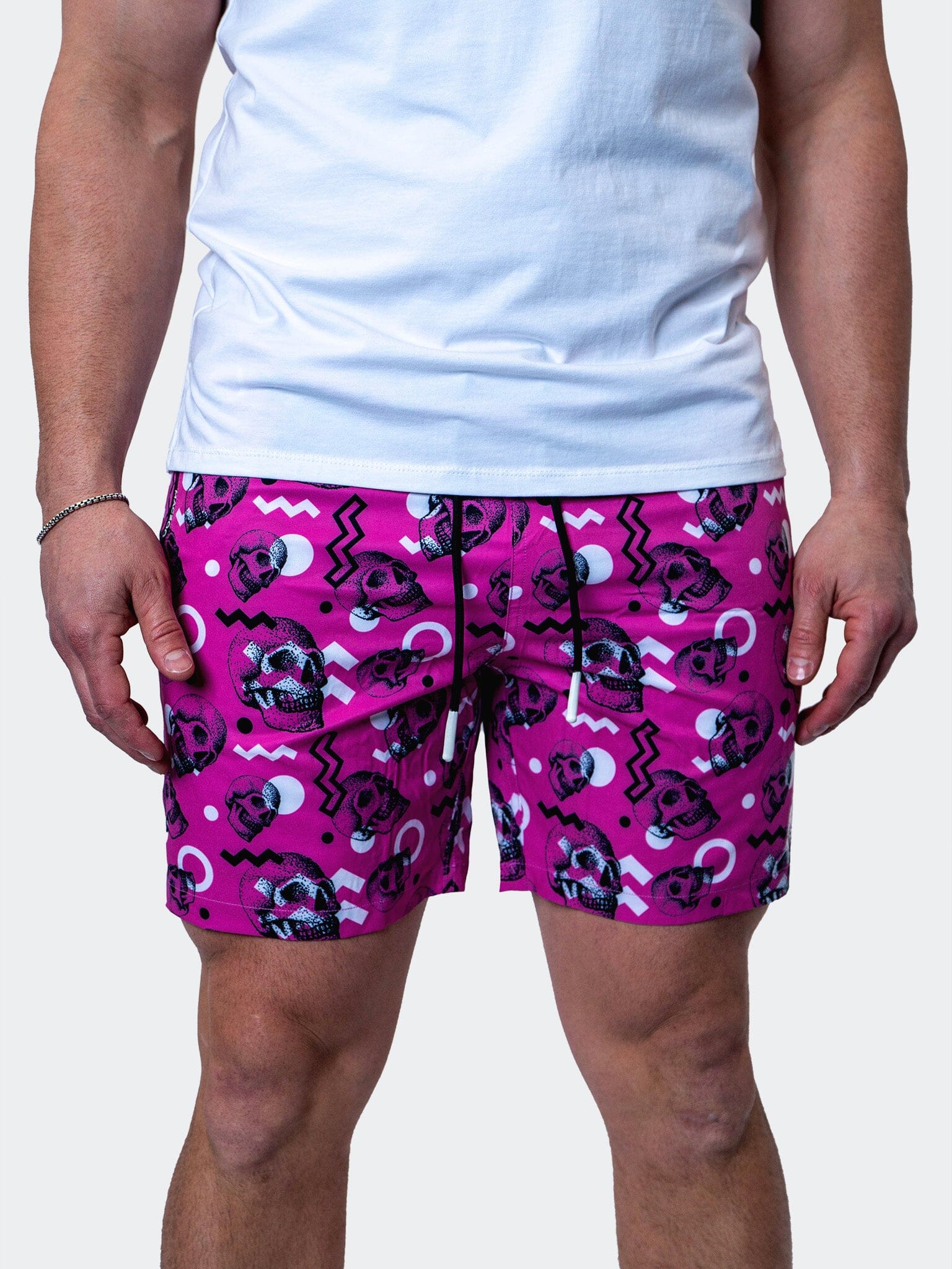 Lion Pink Skull Swim Trunks