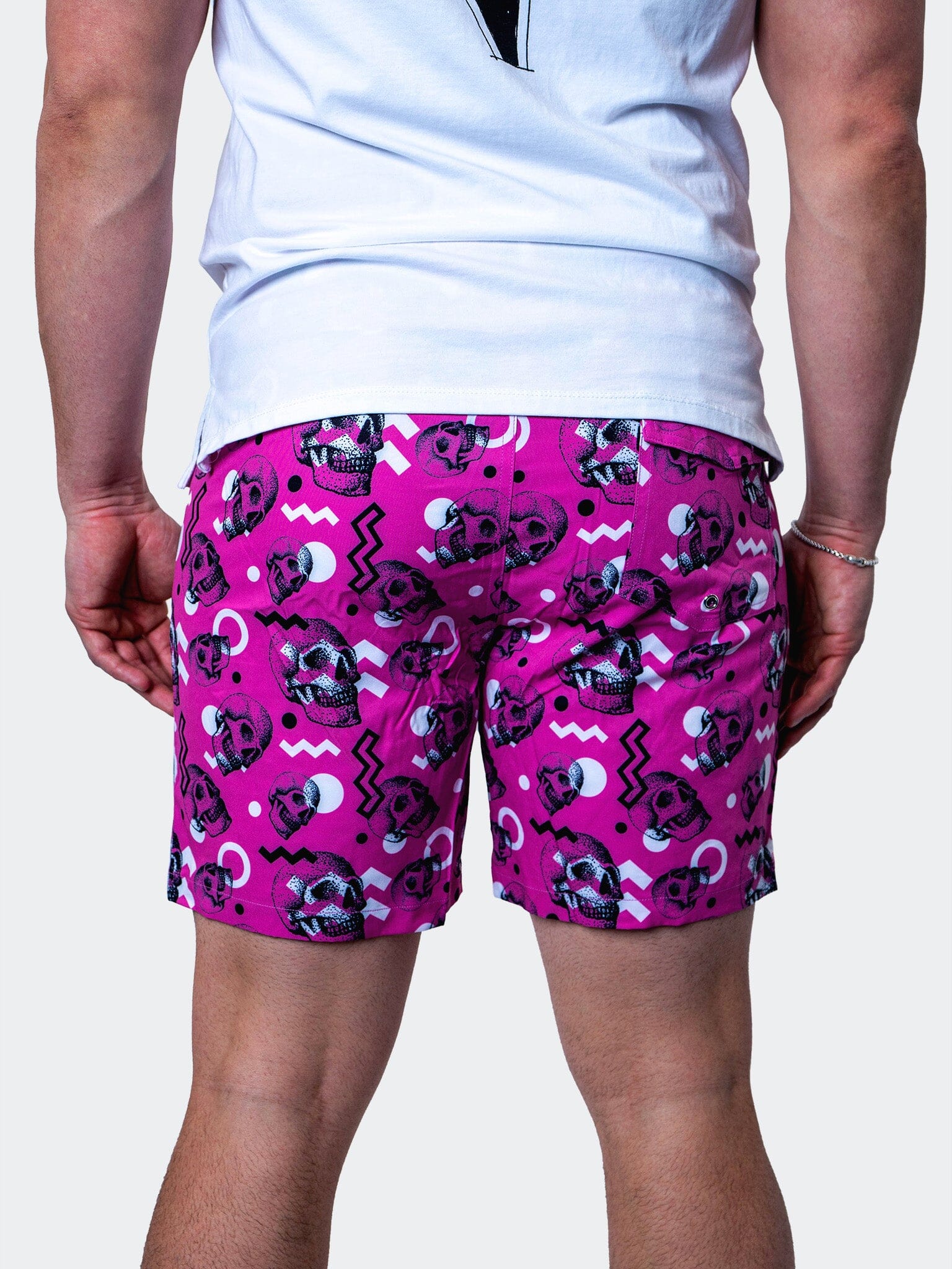Lion Pink Skull Swim Trunks