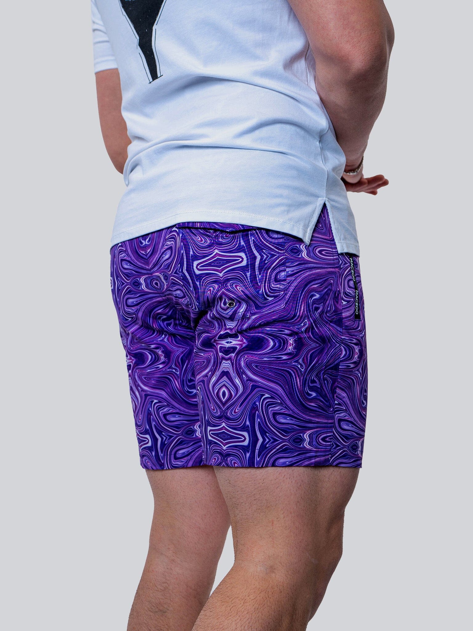 Lion Purple Marble Swim Trunks