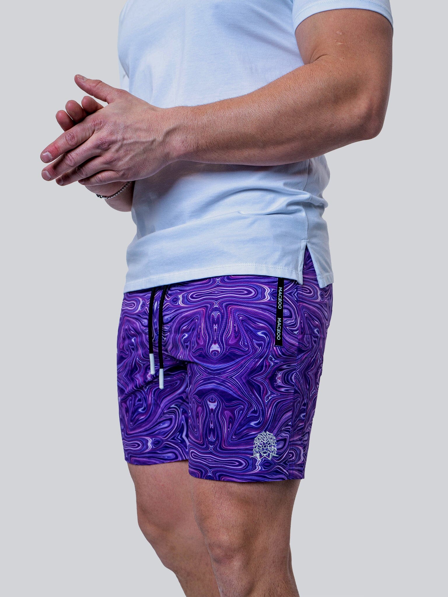 Lion Purple Marble Swim Trunks