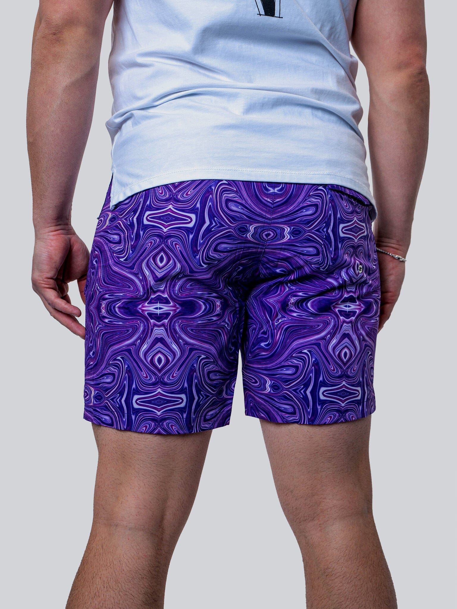 Lion Purple Marble Swim Trunks