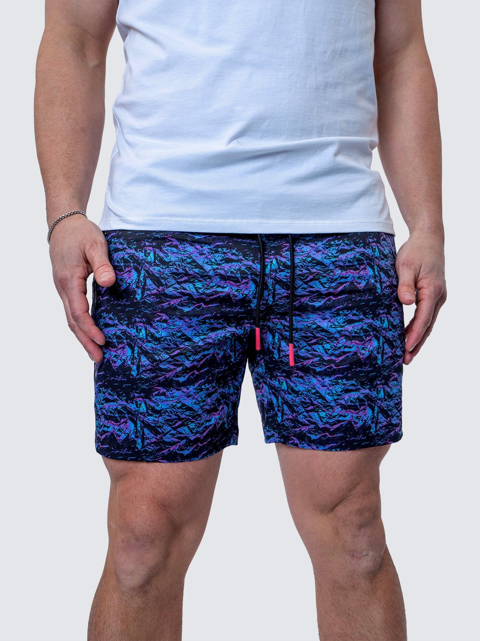 Lion Purple Textured Swim Trunks