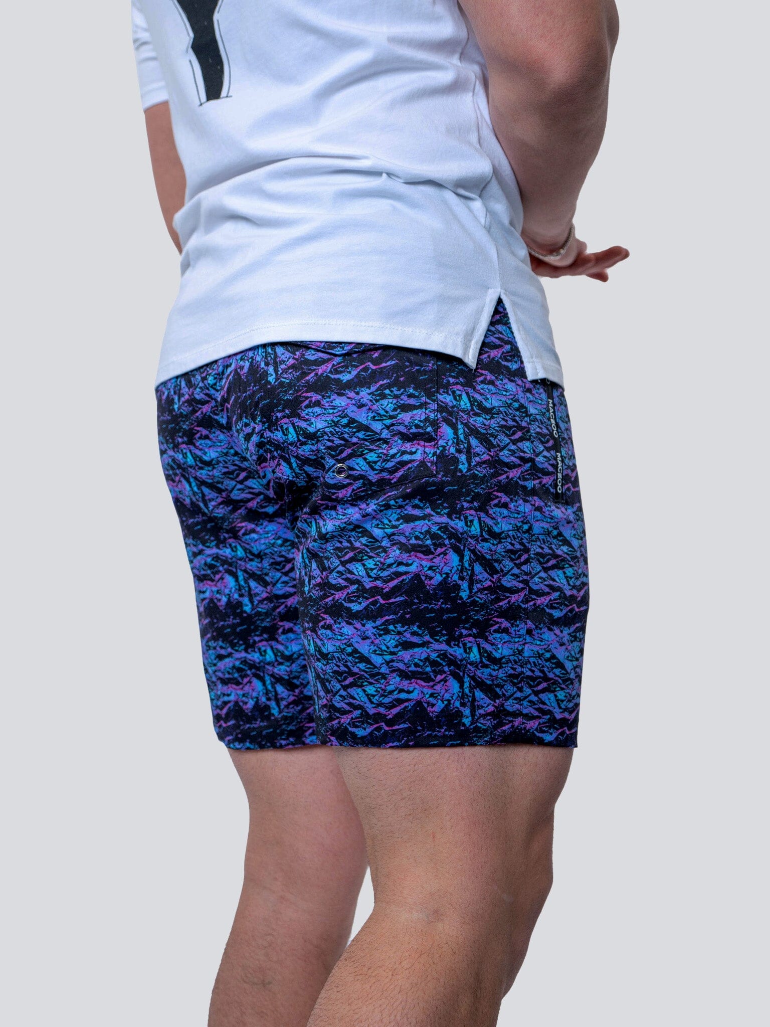 Lion Purple Textured Swim Trunks