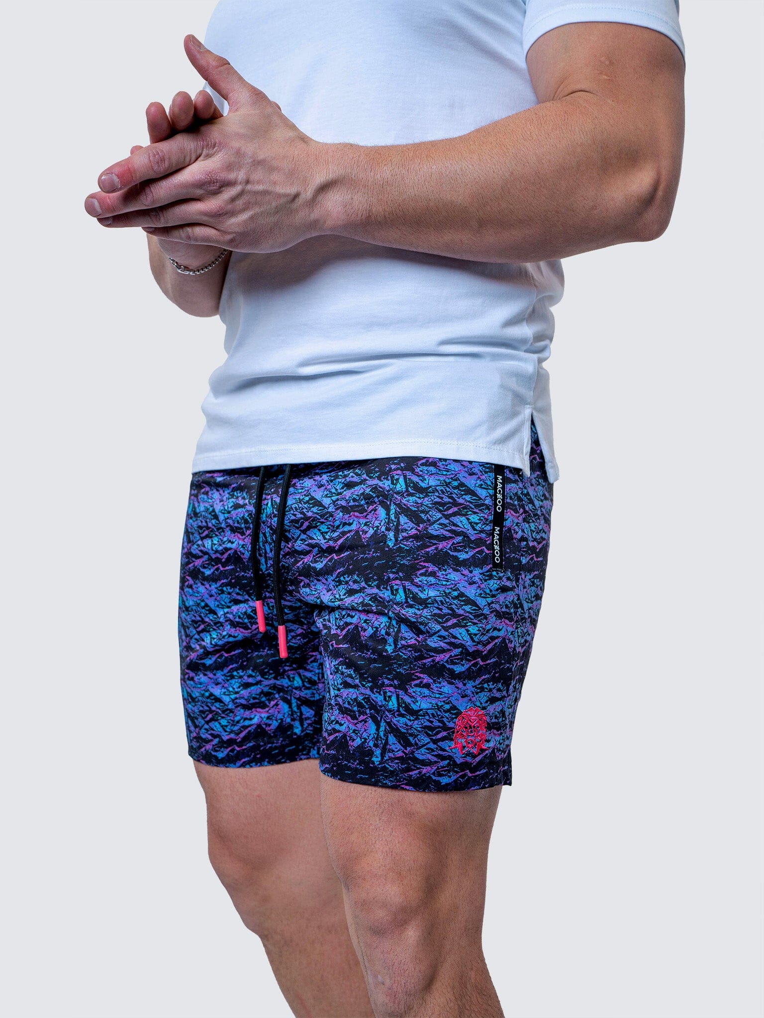 Lion Purple Textured Swim Trunks
