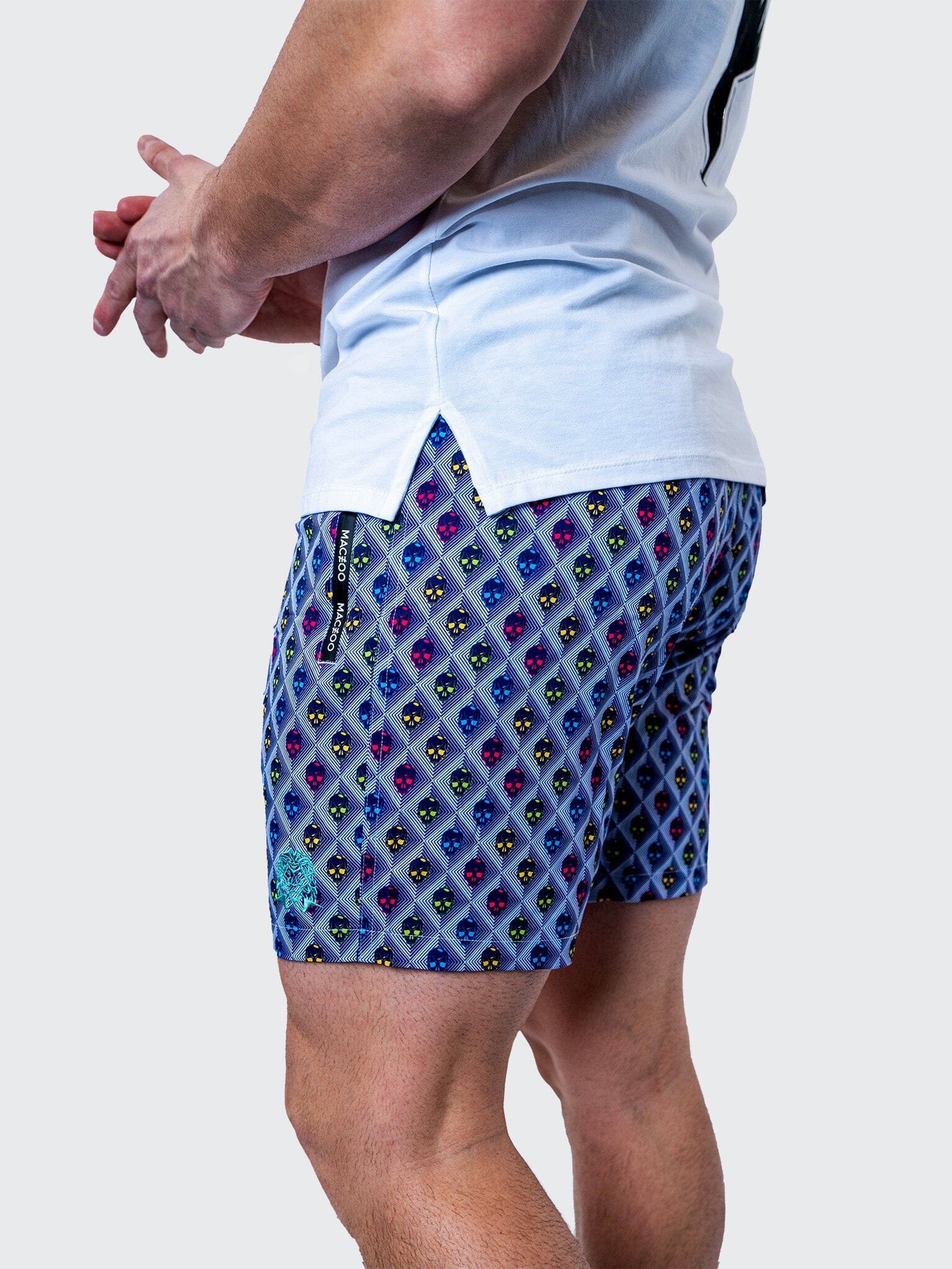Lion Skull Squares Swim Trunks