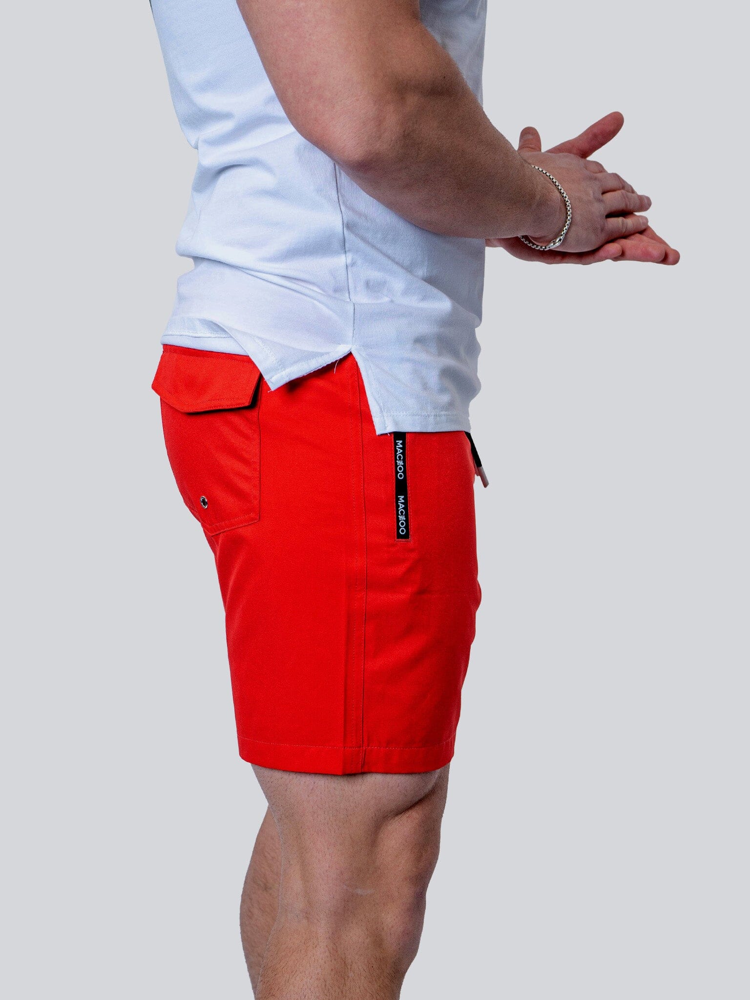 Lion Solid Red Swim Shorts