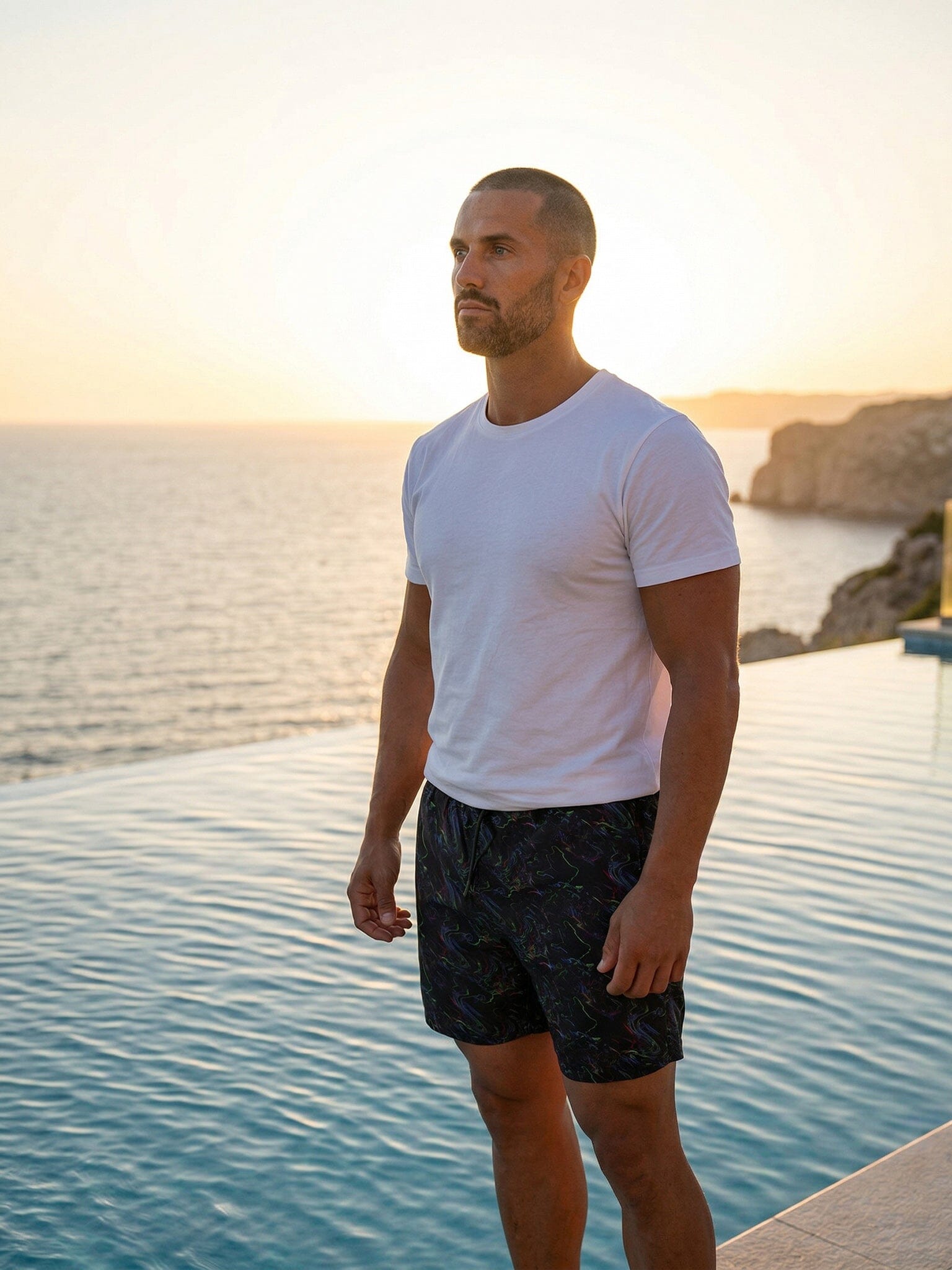 Lion Oil Slick Black Swim Trunks