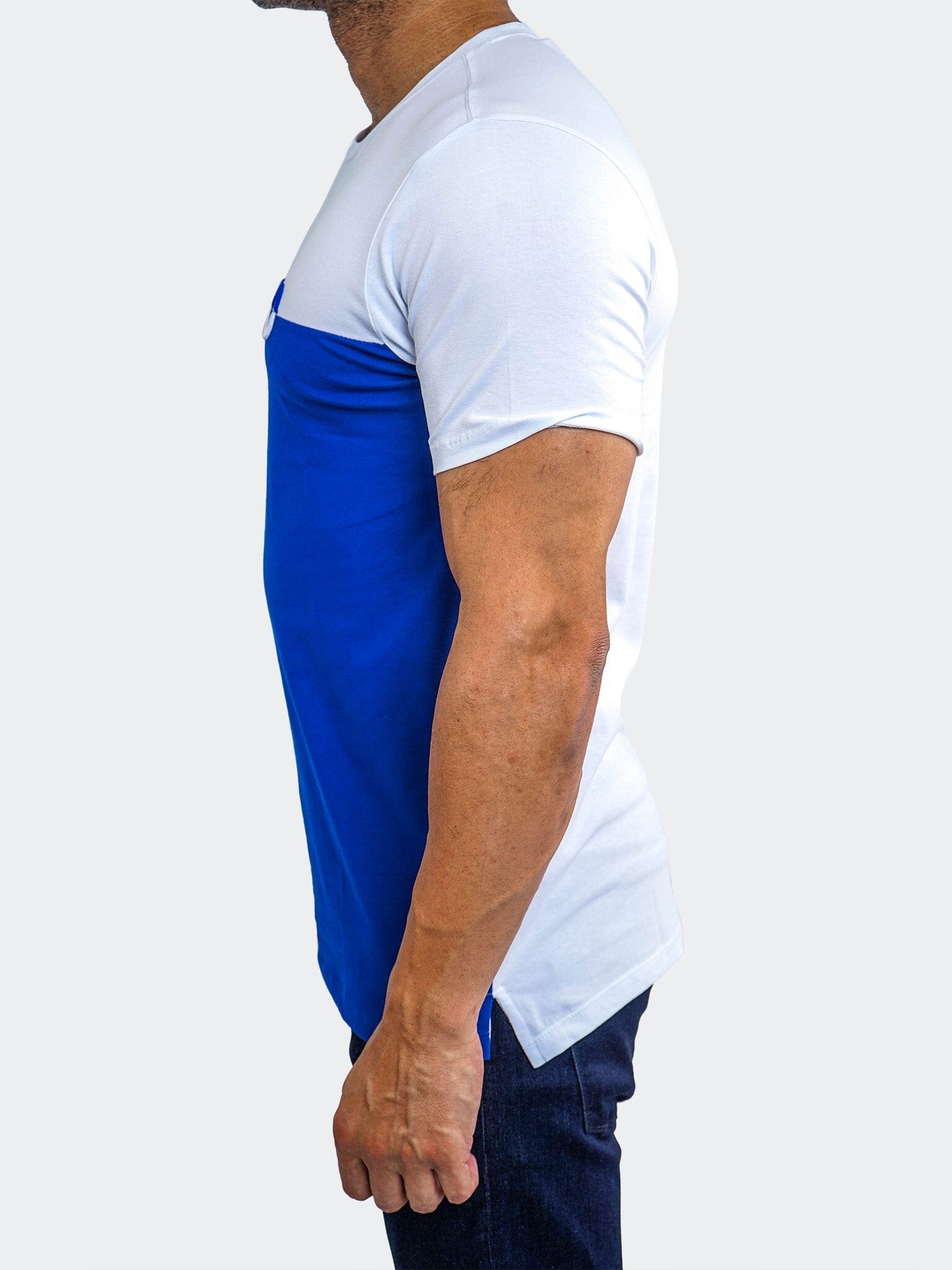 Colorblock Blue Graphic Tee