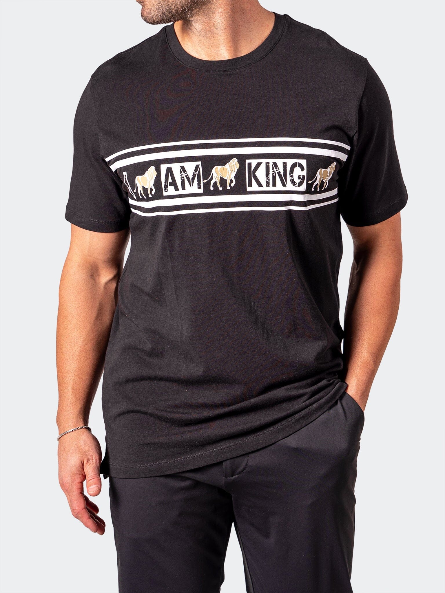 I Am King Black Tee