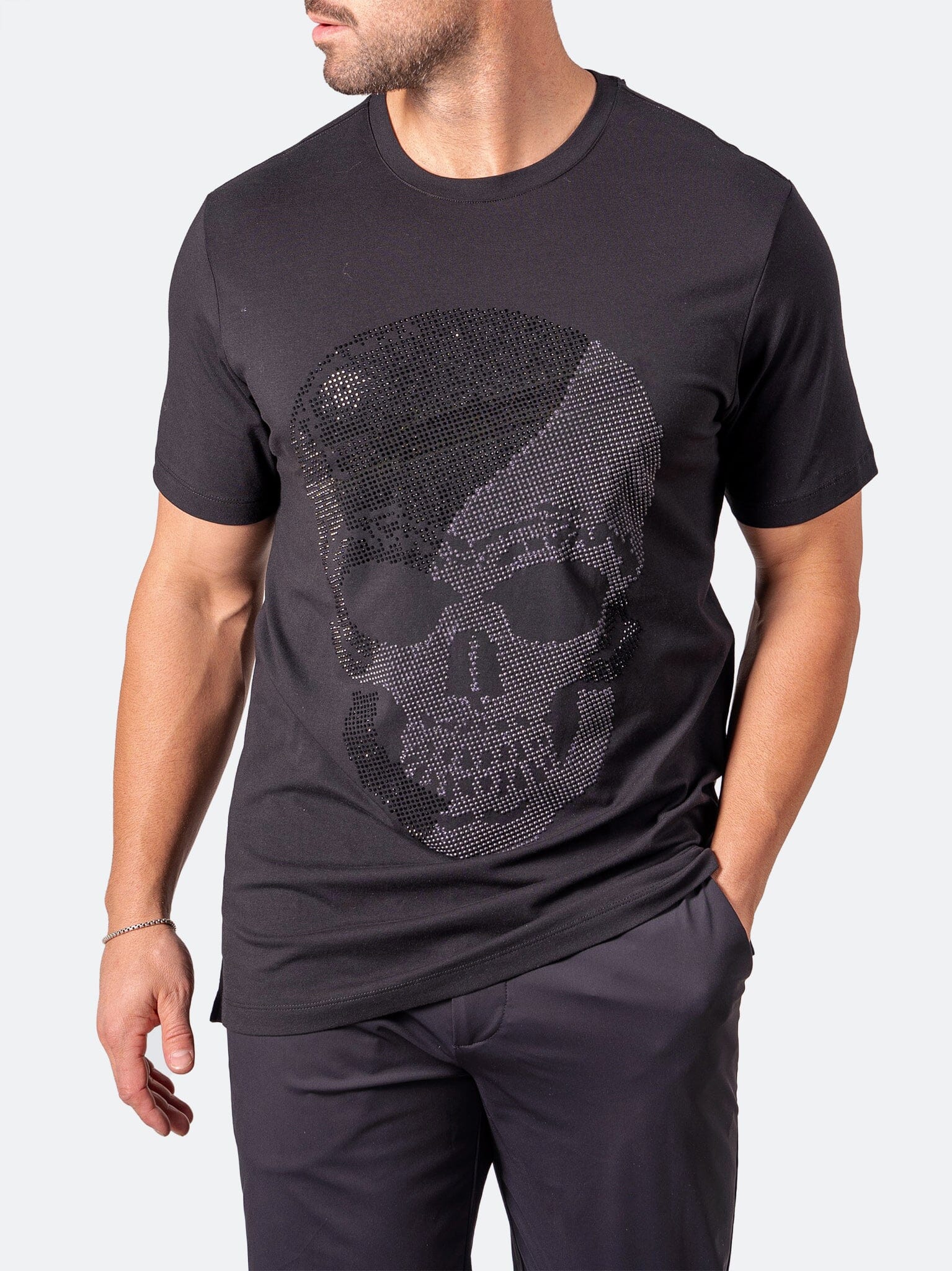 Pixeled Skull Black Tee