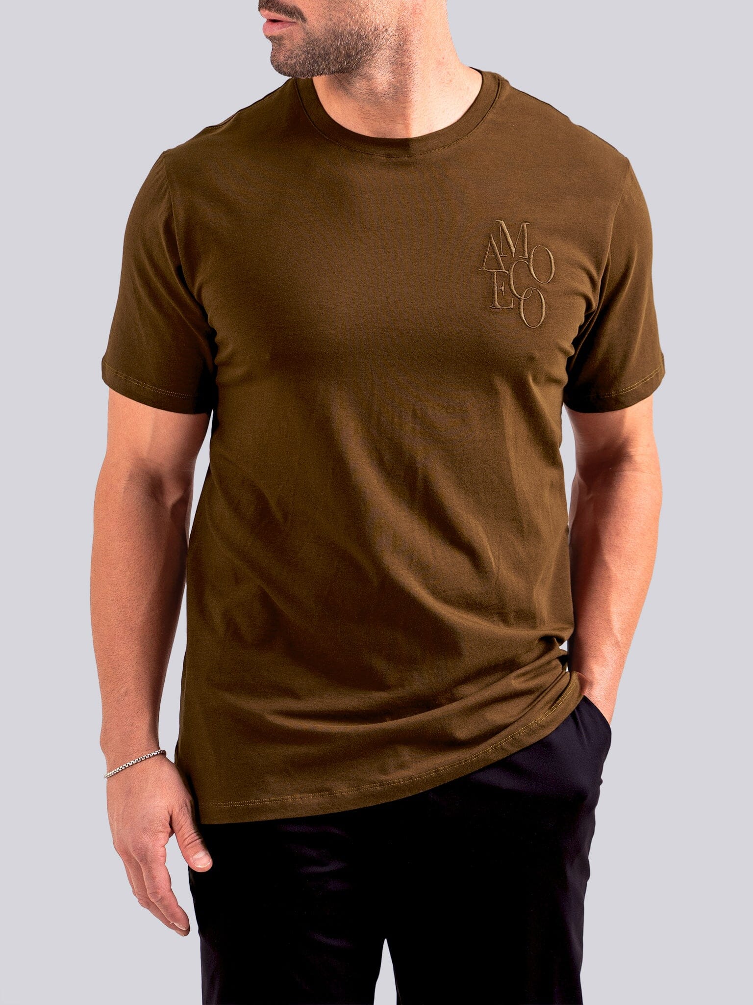 Resistance Embossed Brown Tee