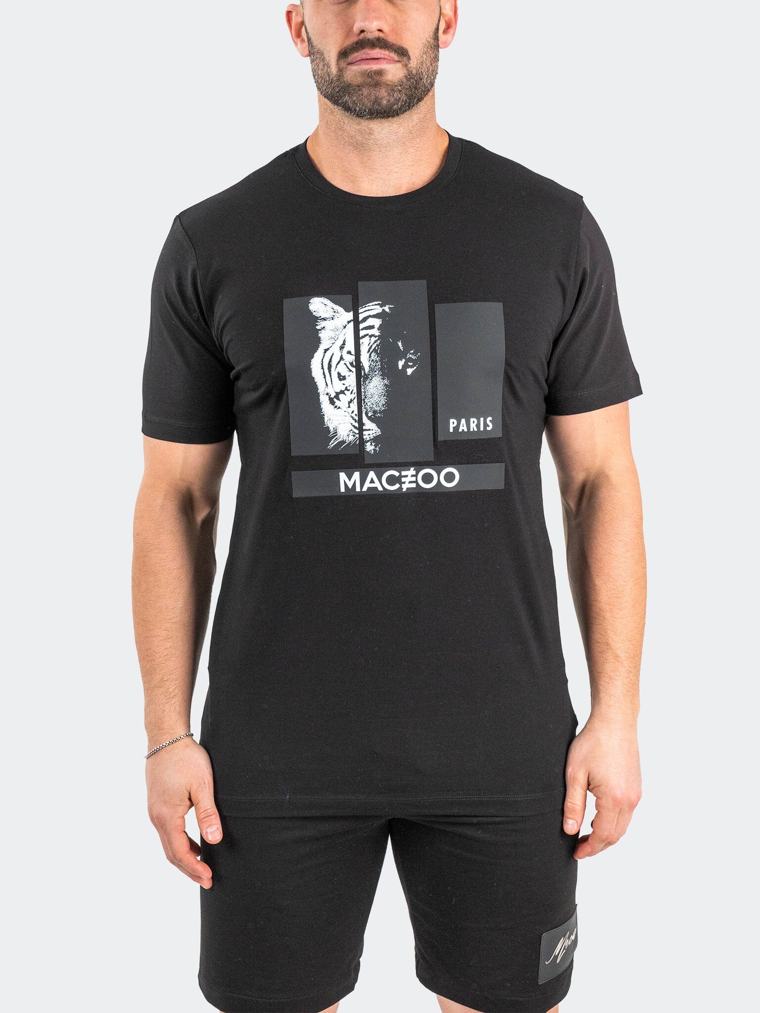 Tiger Collage Black Tee