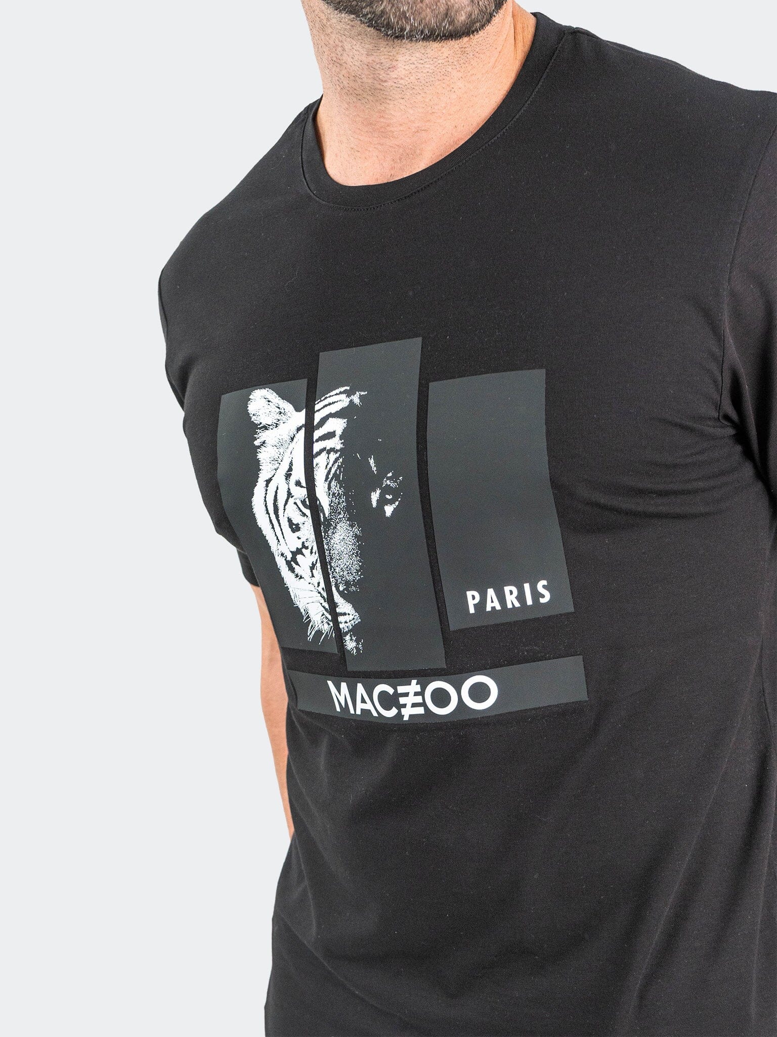 Tiger Collage Black Tee