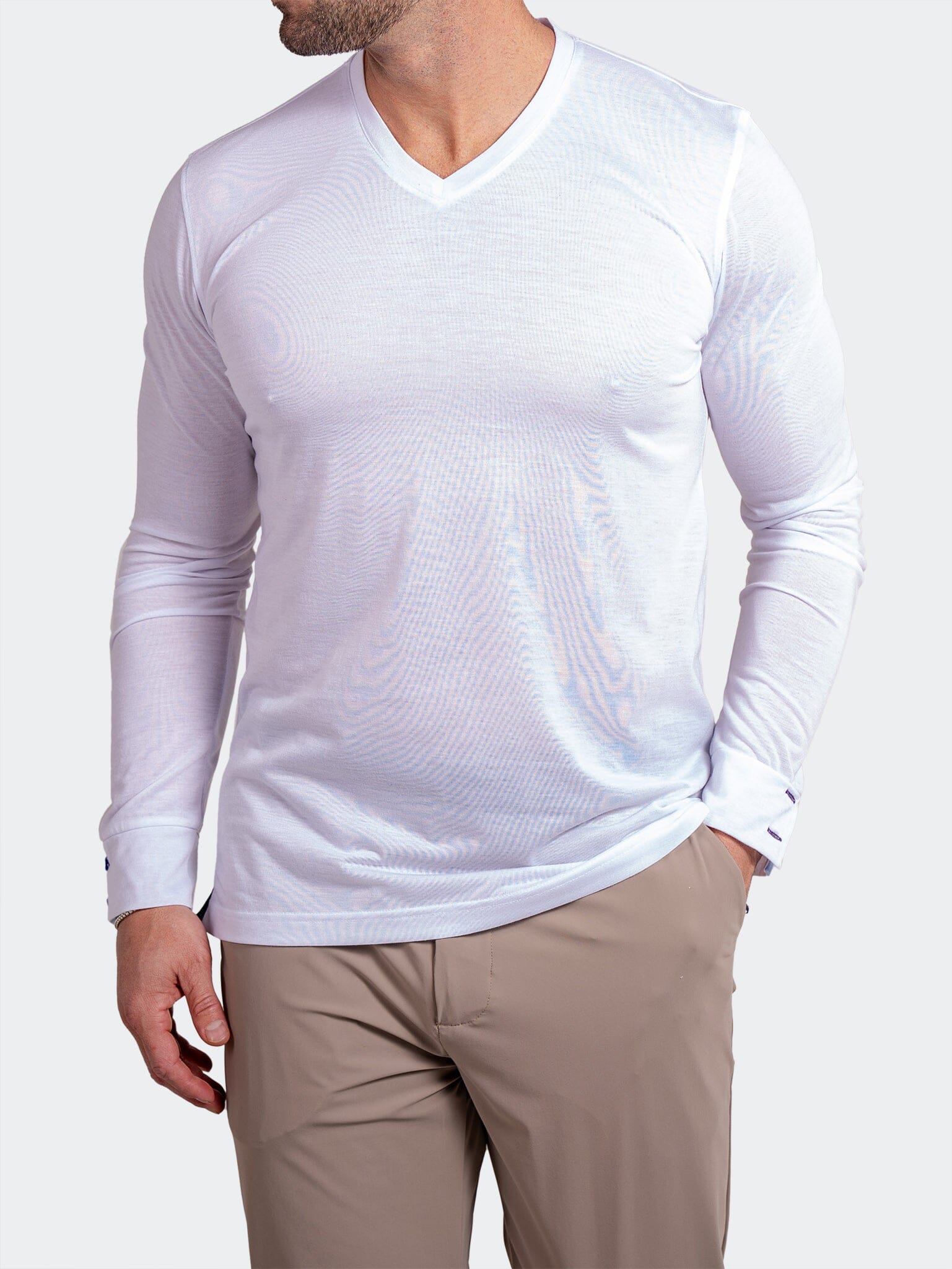 Edison Ascension White V-Neck