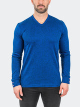 V-Neck EdisonNavyDrip Blue View-1