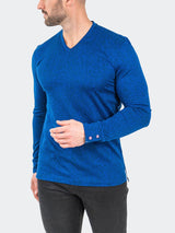 V-Neck EdisonNavyDrip Blue View-4