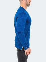 V-Neck EdisonNavyDrip Blue View-6