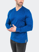 V-Neck EdisonNavyDrip Blue View-7