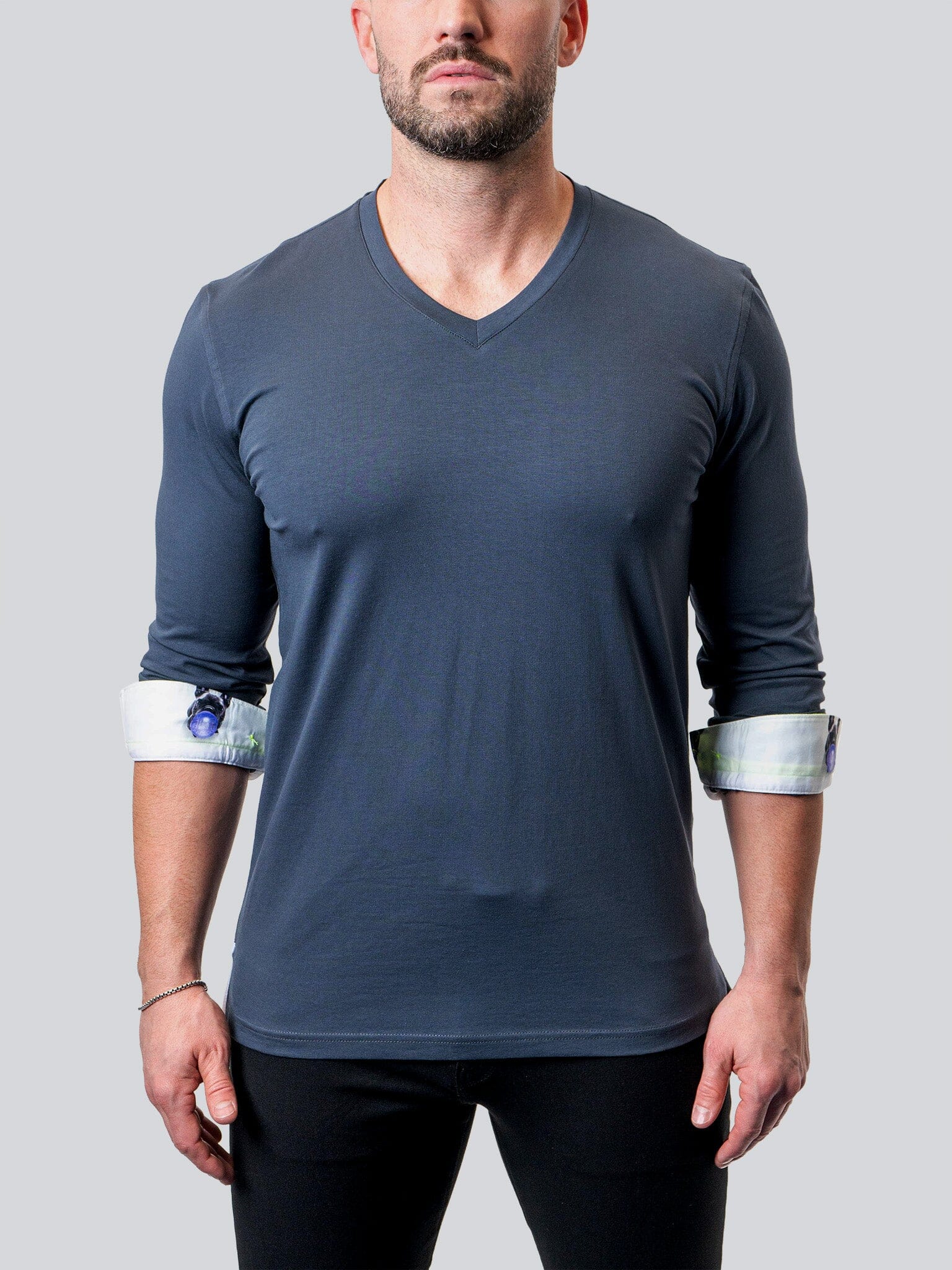 Edison NeonCuff Blue V-Neck
