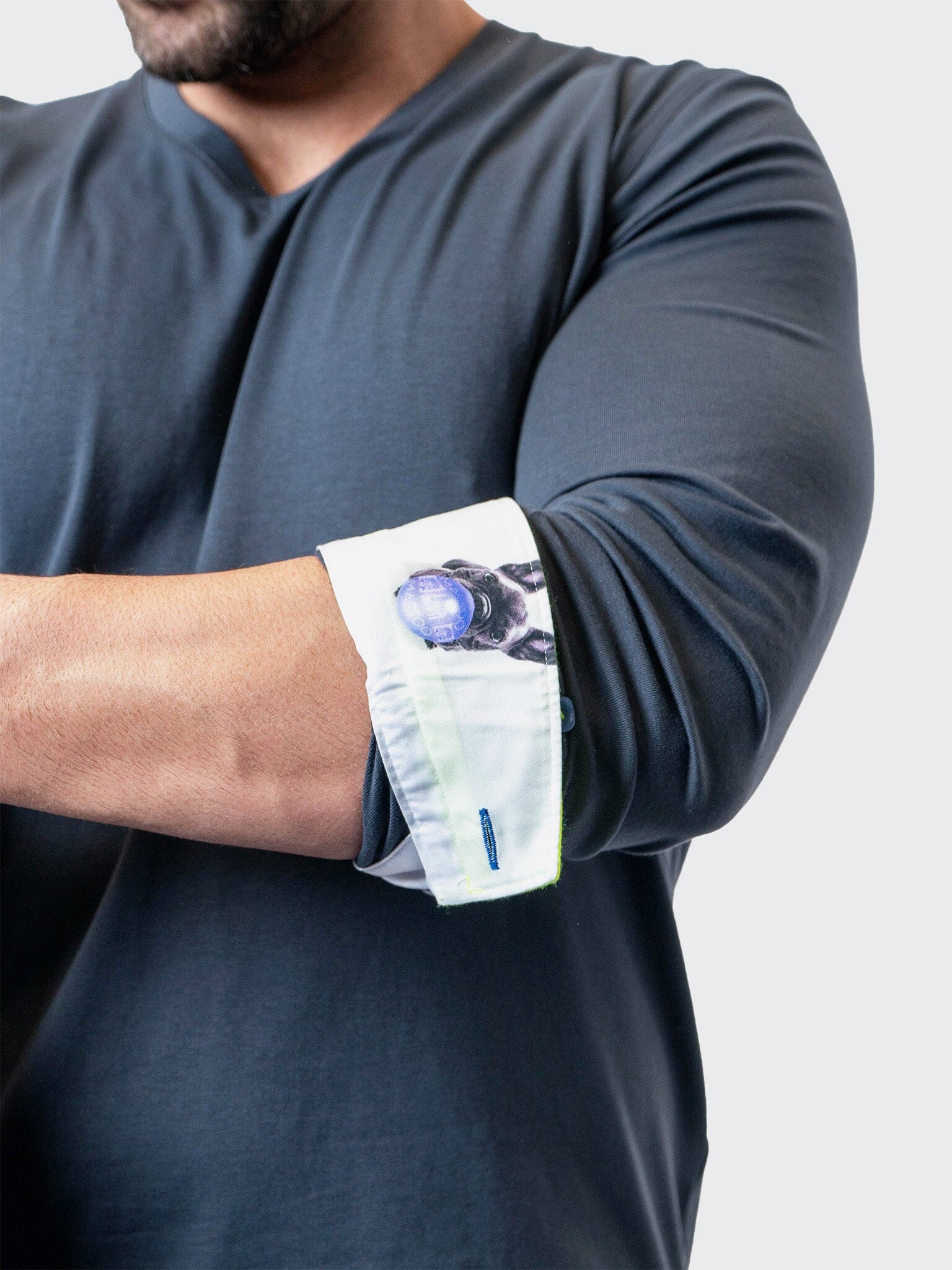 Edison NeonCuff Blue V-Neck