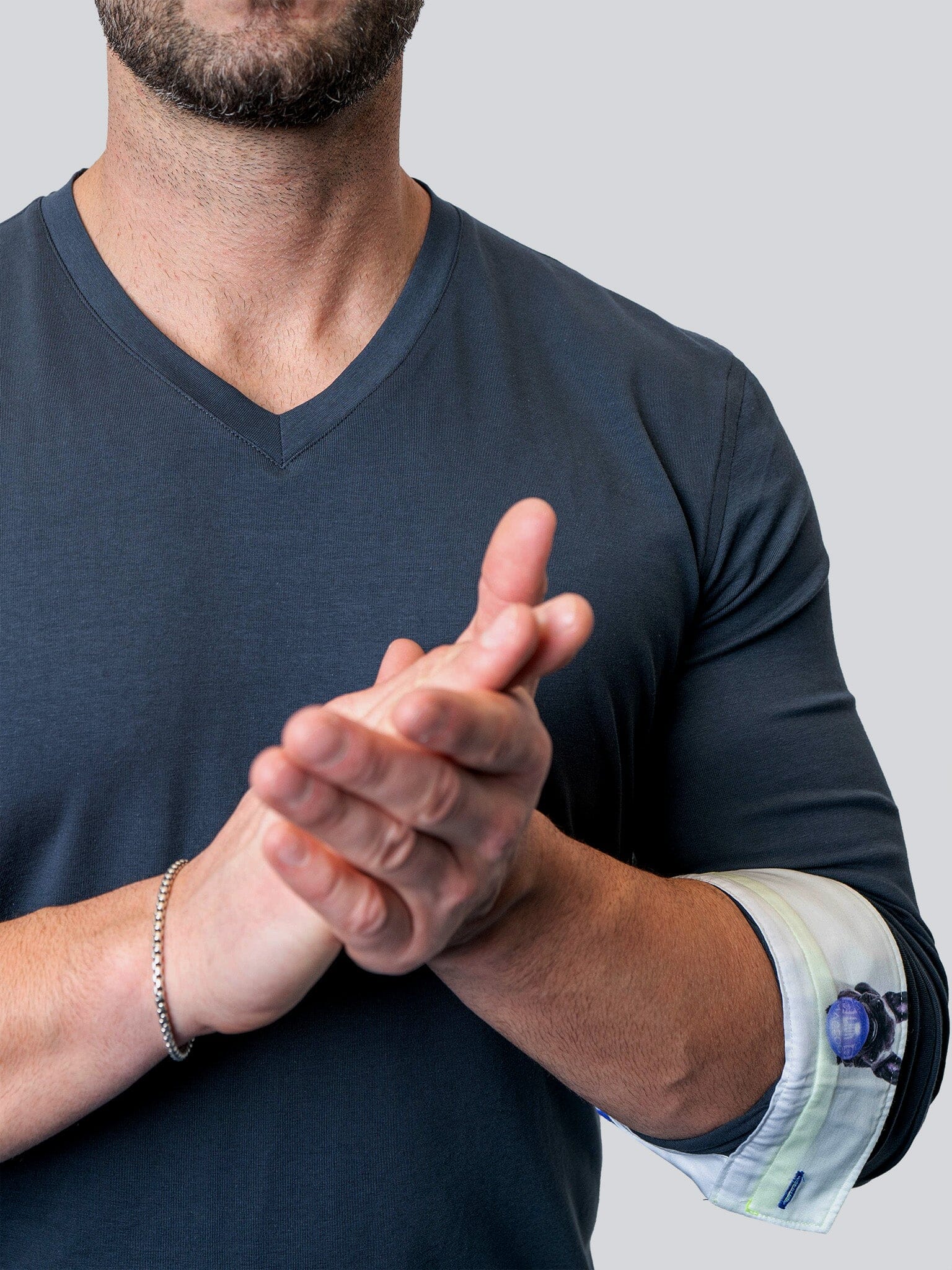 Edison NeonCuff Blue V-Neck