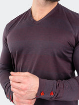 V-Neck EdisonRustic Red View-2