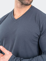 V-Neck EdisonSolidAshes Grey View-2