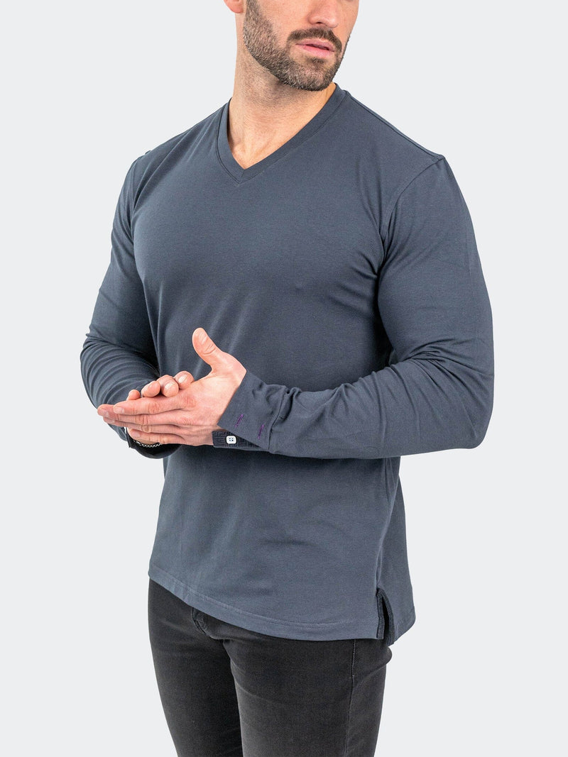 V-Neck EdisonSolidAshes Grey