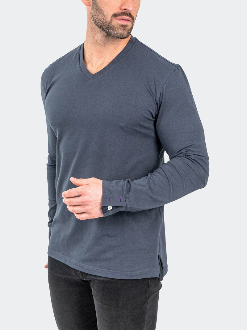 V-Neck EdisonSolidAshes Grey