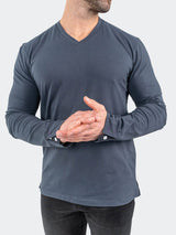 V-Neck EdisonSolidAshes Grey View-7