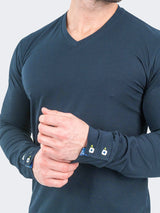 V-Neck EdisonSolidCrypt Navy View-7