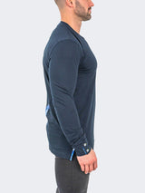 V-Neck EdisonSolidCrypt Navy View-3